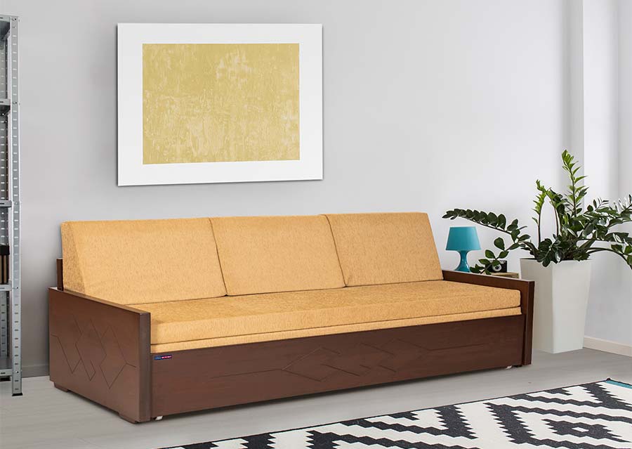 3 GR Sofa-cum-bed with Triangle Pillows