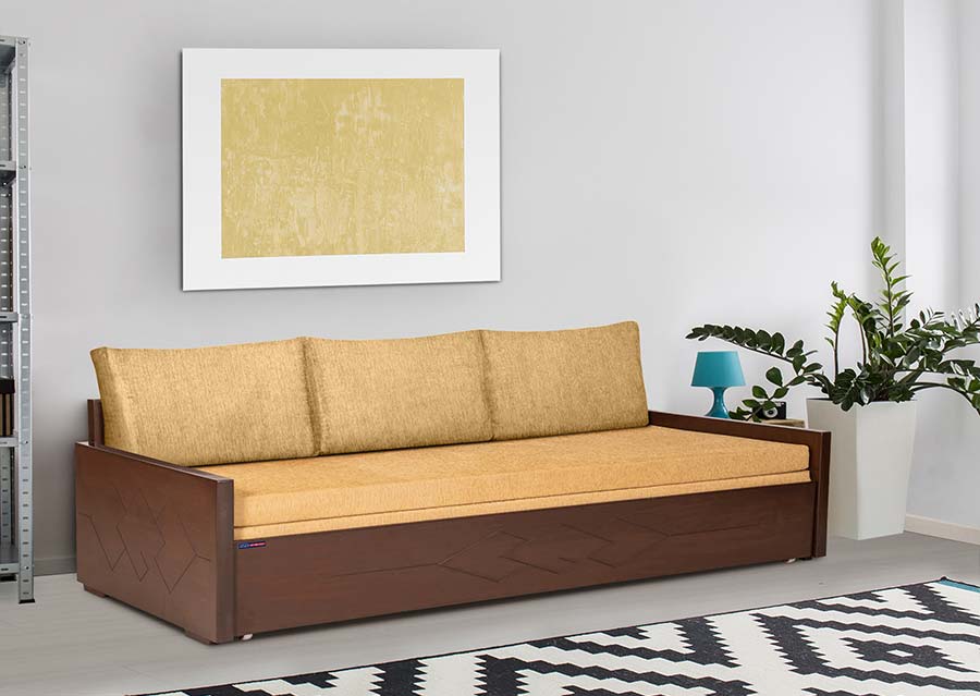3 GR Sofa-cum-bed with Fiber Pillows